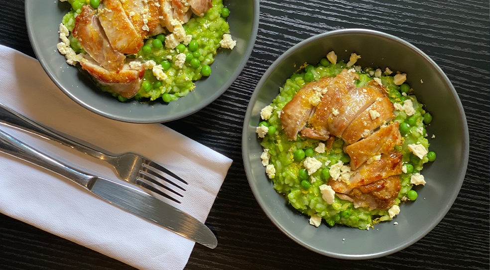 Health Partners Chicken and pea risotto