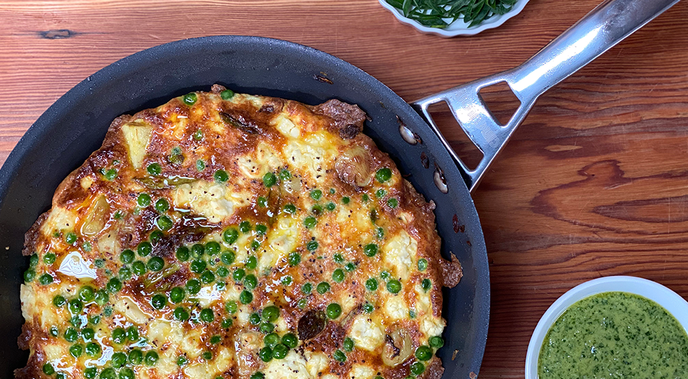 Health Partners Asparagus, pea & feta frittata