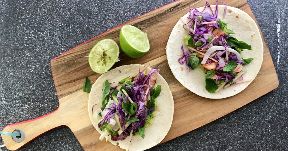 Health Partners Pork tacos with apple and cabbage salsa